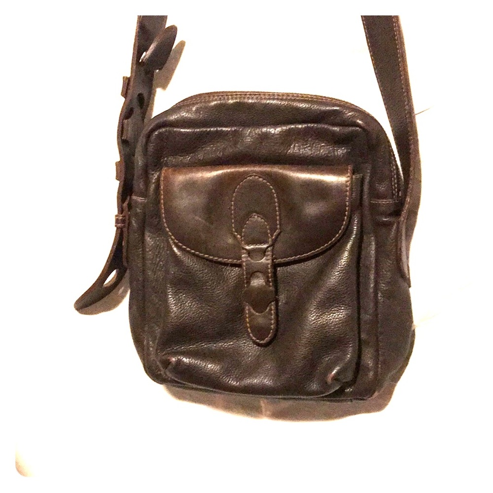 RO-EL Brown leather Crossbody purse